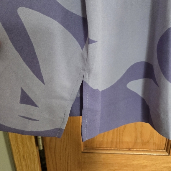 Womens ALFANI button Dawn Serene Floral Purple Blouse Size Large - Picture 6 of 8